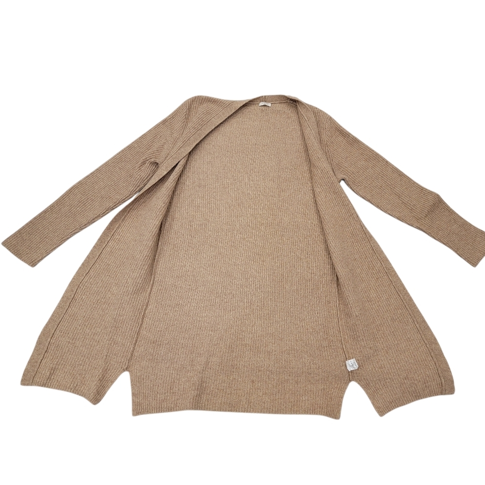 J.Crew Ribbed Knit Open Front Cardigan Sweater Tan Lambswool Neutral Women's S/M - Picture 5 of 15